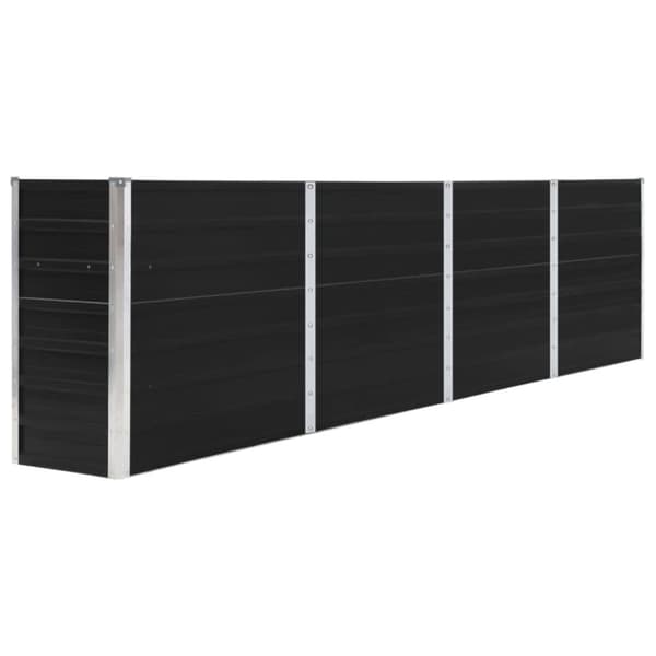 vidaXL hævet havebed 320 x 40 x 77 cm galvaniseret stål antracitgrå -  Plantekrukker