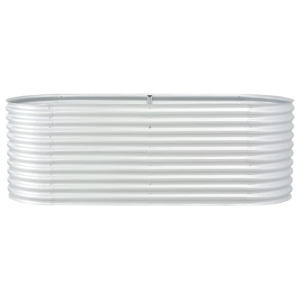 vidaXL forhøjet plantekasse 240x80x81 cm galvaniseret stål sølvfarvet -  Plantekrukker