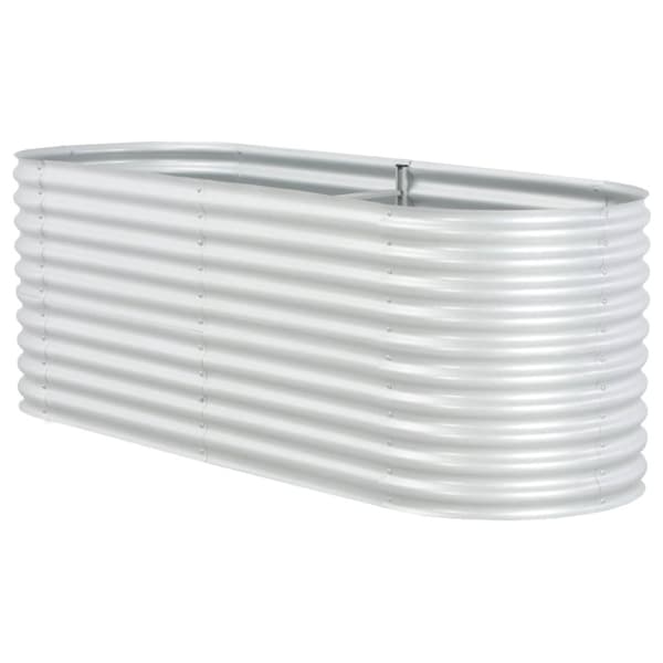 vidaXL forhøjet plantekasse 240x80x81 cm galvaniseret stål sølvfarvet -  Plantekrukker