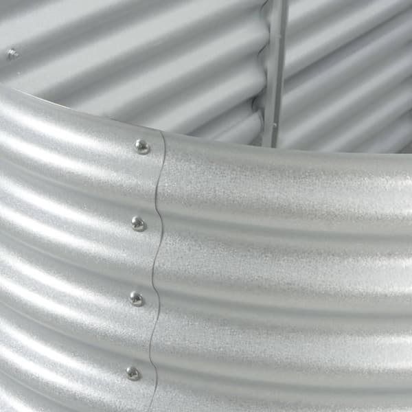 vidaXL forhøjet plantekasse 240x80x81 cm galvaniseret stål sølvfarvet -  Plantekrukker