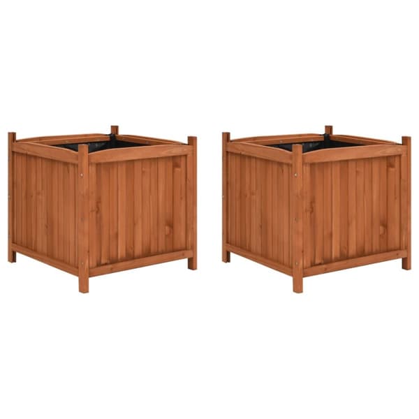 vidaXL højbede 2 stk. 50x50x50 cm massivt fyrretræ -  Plantekrukker