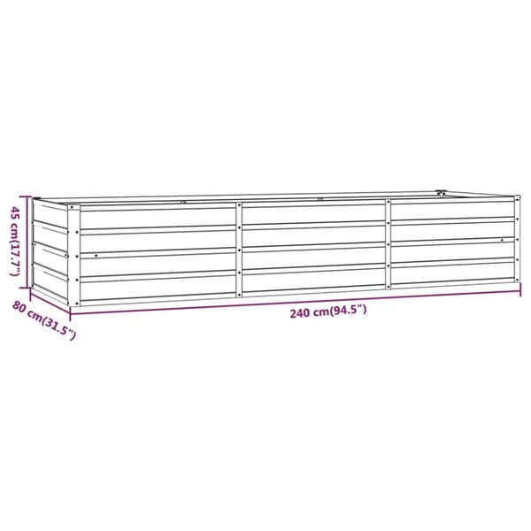 vidaXL højbed 240x80x45 cm cortenstål rustfarvet - Plantekrukker