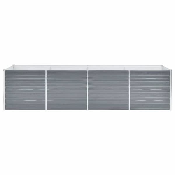 vidaXL forhøjet plantekasse 320x80x77 cm galvaniseret stål grå - Plantekrukker