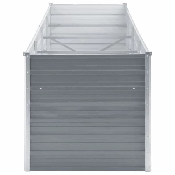 vidaXL forhøjet plantekasse 320x80x77 cm galvaniseret stål grå - Plantekrukker