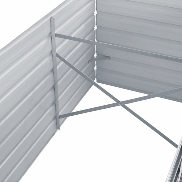 vidaXL forhøjet plantekasse 320x80x77 cm galvaniseret stål grå - Plantekrukker
