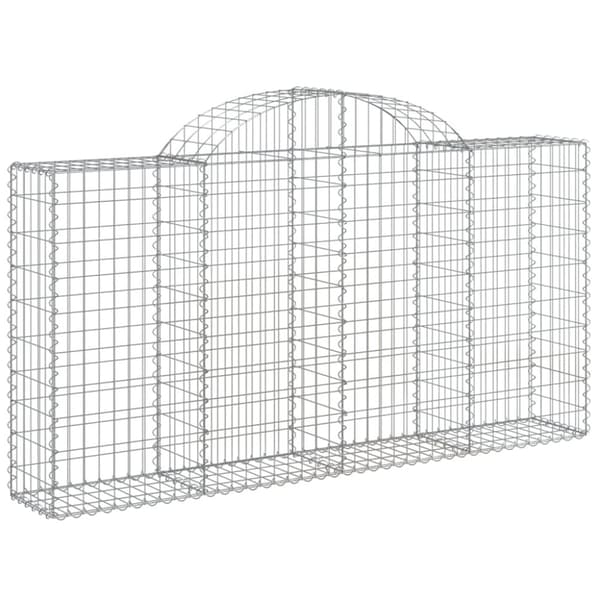 vidaXL buede gabionkurve 2 stk. 200x30x100/120 cm galvaniseret jern -  Plantekrukker