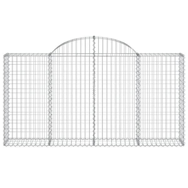 vidaXL buede gabionkurve 2 stk. 200x30x100/120 cm galvaniseret jern -  Plantekrukker