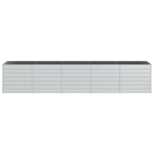 vidaXL Odlingslåda upphöjd galvaniserat stål 400x80x77 cm silver -  Krukor & odlingslådor