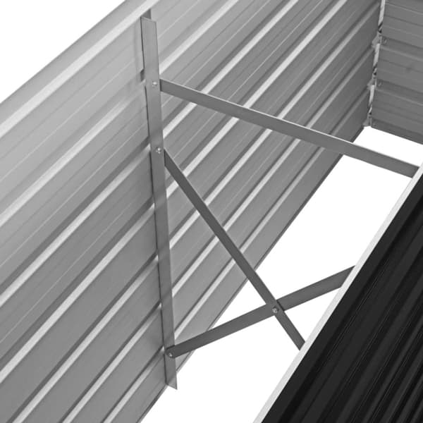 vidaXL hævet plantekasse 160x40x45 cm galvaniseret stål antracitgrå -  Plantekrukker
