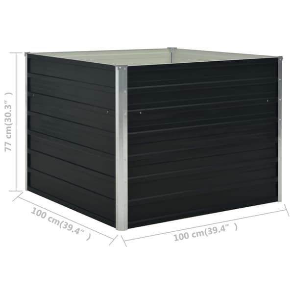 vidaXL Puutarhalaatikko 100x100x77cm galvanoitu teräs antrasiitti -  Kukkaruukut & istutuslaatikot