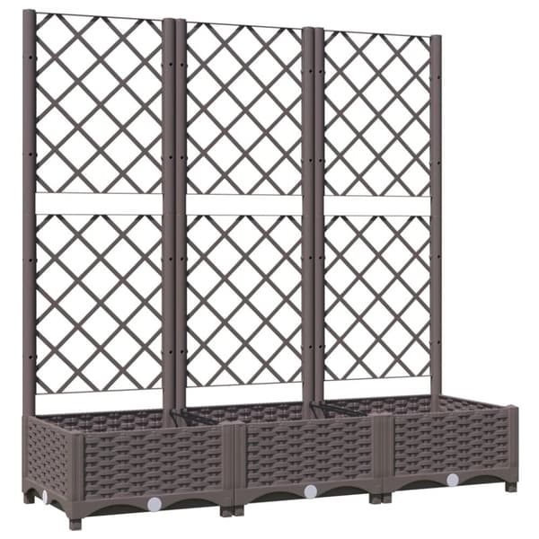 vidaXL Odlingslåda med spaljé brun 120x40x121,5 cm PP -  Krukor & odlingslådor