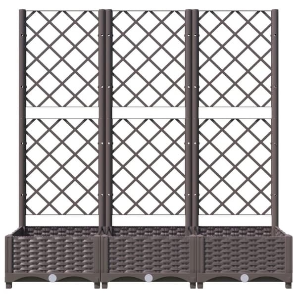 vidaXL Odlingslåda med spaljé brun 120x40x121,5 cm PP -  Krukor & odlingslådor