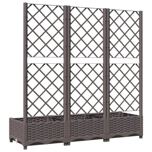 vidaXL Odlingslåda med spaljé brun 120x40x121,5 cm PP -  Krukor & odlingslådor
