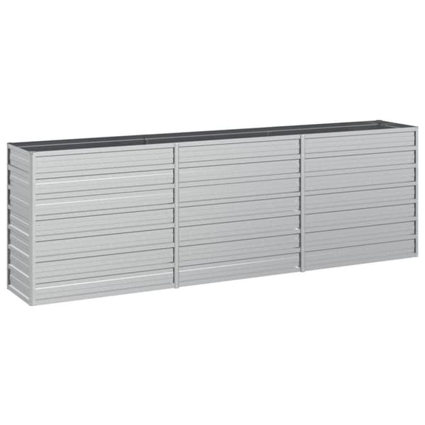 vidaXL højbed 240x40x77 cm galvaniseret stål sølvfarvet - Plantekrukker