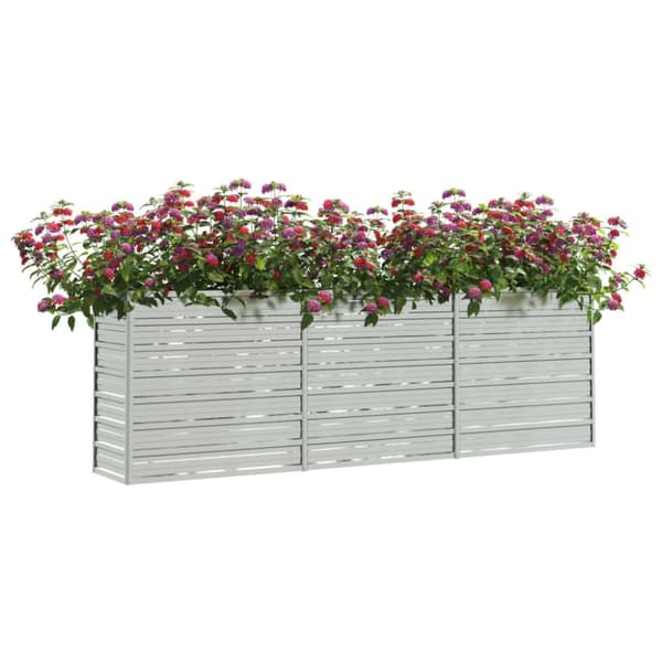 vidaXL højbed 240x40x77 cm galvaniseret stål sølvfarvet - Plantekrukker