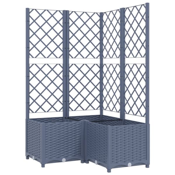 vidaXL Odlingslåda med spaljé mörkgrå 80x80x136 cm PP -  Krukor & odlingslådor