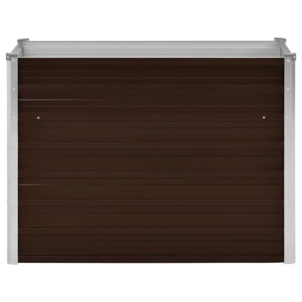 vidaXL Odlingslåda upphöjd brun 100x40x77 cm galvaniserat stål -  Krukor & odlingslådor