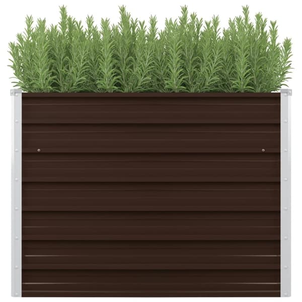 vidaXL Korotettu kukkalaatikko ruskea 100x40x77 cm galvanoitu teräs -  Kukkaruukut & istutuslaatikot