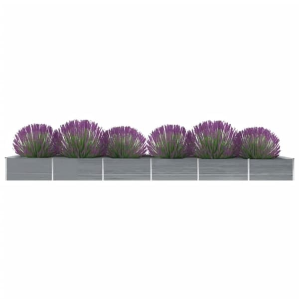 vidaXL hævet plantekasse 600x80x45 cm galvaniseret stål grå -  Plantekrukker
