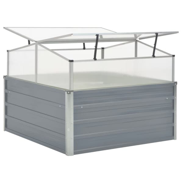 vidaXL drivhus 100x100x85 cm galvaniseret stål grå -  Plantekrukker