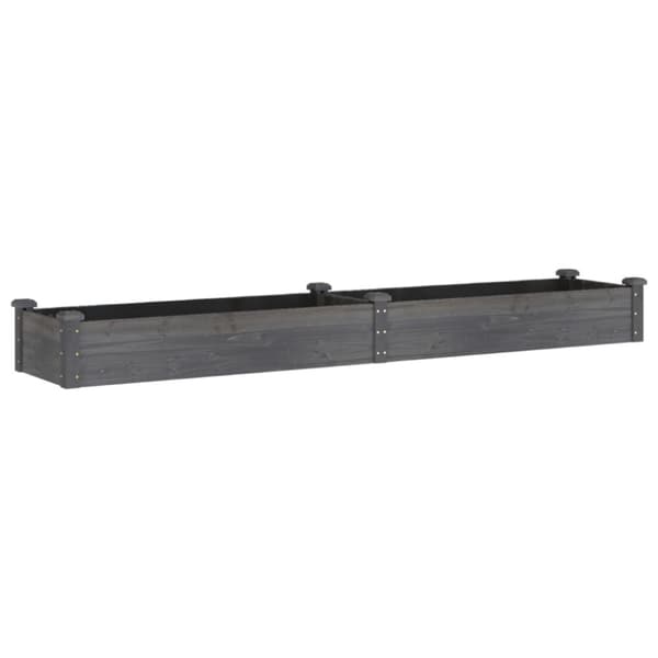 vidaXL plantekasse med foring 240x45x25 cm massivt fyrretræ grå -  Plantekrukker
