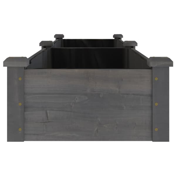 vidaXL plantekasse med foring 240x45x25 cm massivt fyrretræ grå -  Plantekrukker