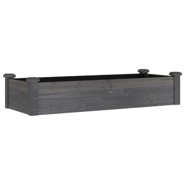 vidaXL Kukkalaatikko vuorauksella harmaa 120x45x25 cm täysi kuusi -  Kukkaruukut & istutuslaatikot