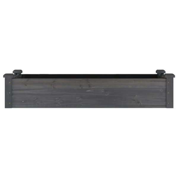 vidaXL Kukkalaatikko vuorauksella harmaa 120x45x25 cm täysi kuusi -  Kukkaruukut & istutuslaatikot