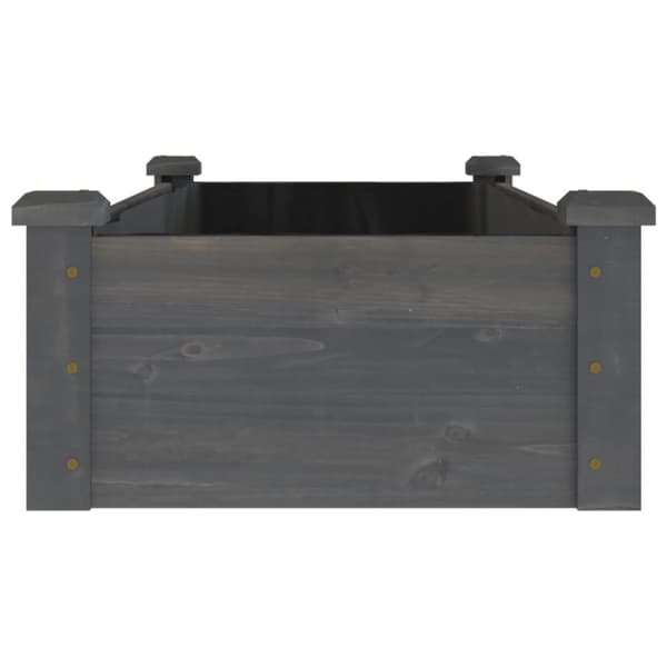 vidaXL Kukkalaatikko vuorauksella harmaa 120x45x25 cm täysi kuusi -  Kukkaruukut & istutuslaatikot