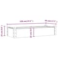 Pikkukuva 9 / 9: vidaXL Kukkalaatikko vuorauksella harmaa 120x45x25 cm täysi kuusi -  Kukkaruukut & istutuslaatikot