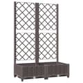 Miniatyrbillede 3 af 9: vidaXL plantekasse med espalier 80x40x121,5 cm PP brun -  Plantekrukker
