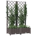 Miniatyrbillede 4 af 9: vidaXL plantekasse med espalier 80x40x121,5 cm PP brun -  Plantekrukker