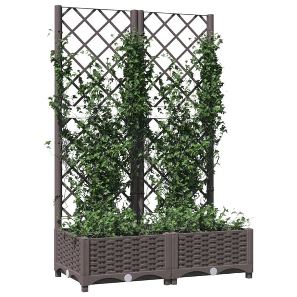 vidaXL plantekasse med espalier 80x40x121,5 cm PP brun -  Plantekrukker