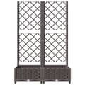 Miniatyrbillede 5 af 9: vidaXL plantekasse med espalier 80x40x121,5 cm PP brun -  Plantekrukker