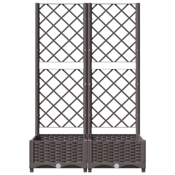 vidaXL plantekasse med espalier 80x40x121,5 cm PP brun -  Plantekrukker