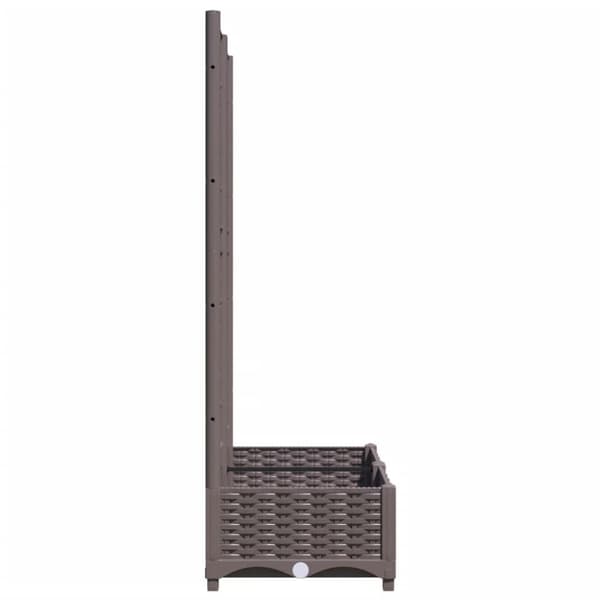 vidaXL plantekasse med espalier 80x40x121,5 cm PP brun -  Plantekrukker