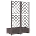 Miniatyrbillede 7 af 9: vidaXL plantekasse med espalier 80x40x121,5 cm PP brun -  Plantekrukker