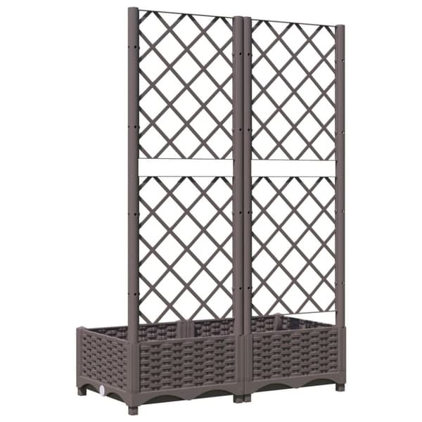 vidaXL plantekasse med espalier 80x40x121,5 cm PP brun -  Plantekrukker