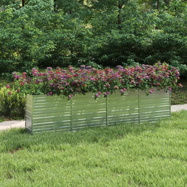 vidaXL højbed 320x40x77 cm galvaniseret stål sølvfarvet -  Plantekrukker