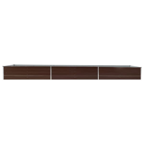 vidaXL forhøjet plantekasse 480x80x45 cm galvaniseret stål brun - Plantekrukker