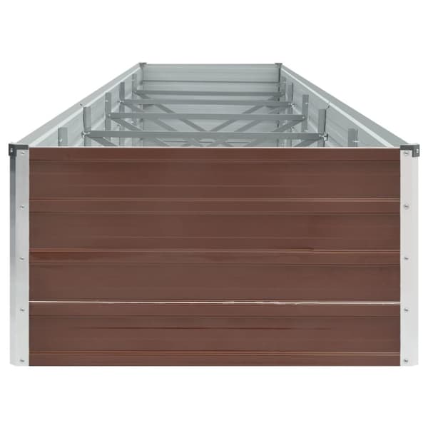 vidaXL forhøjet plantekasse 480x80x45 cm galvaniseret stål brun - Plantekrukker