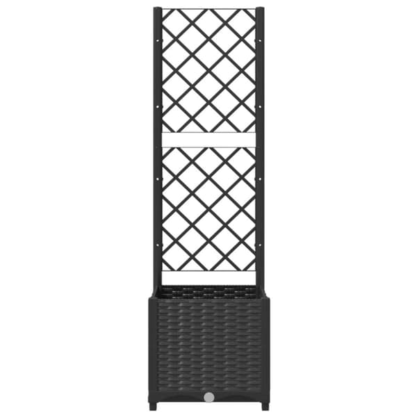 vidaXL Odlingslåda med spaljé svart 40x40x136 cm PP -  Krukor & odlingslådor