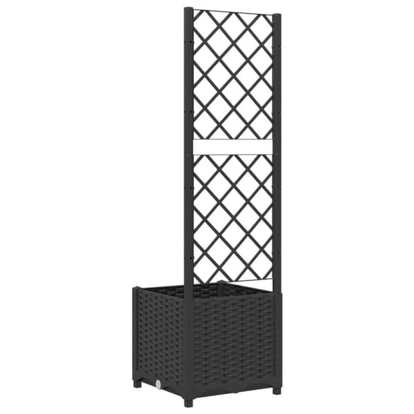 vidaXL Odlingslåda med spaljé svart 40x40x136 cm PP -  Krukor & odlingslådor