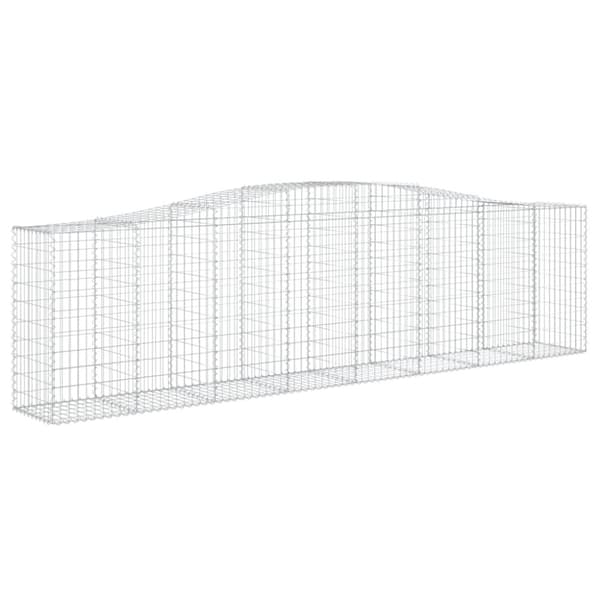 vidaXL Kaareva kivikori 400x50x100/120 cm galvanoitu rauta -  Kukkaruukut & istutuslaatikot