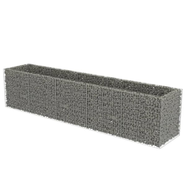vidaXL Planteringsgabion upphöjd galvaniserat stål 450x90x100 cm -  Krukor & odlingslådor