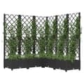 Miniatyrbillede 4 af 9: vidaXL plantekasse med espalier 120x120x121,5 cm PP sort -  Plantekrukker