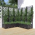 Miniatyrbillede 1 af 9: vidaXL plantekasse med espalier 120x120x121,5 cm PP sort -  Plantekrukker