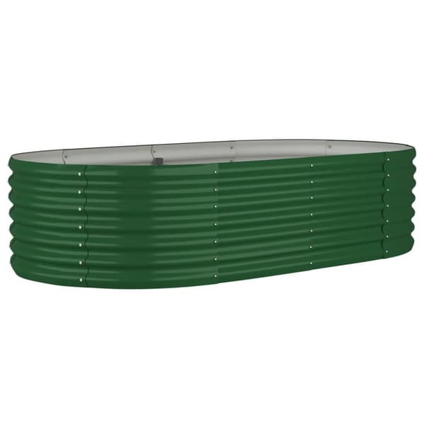 vidaXL Odlingslåda pulverlackerat stål 152x80x36 cm grön - Krukor & odlingslådor