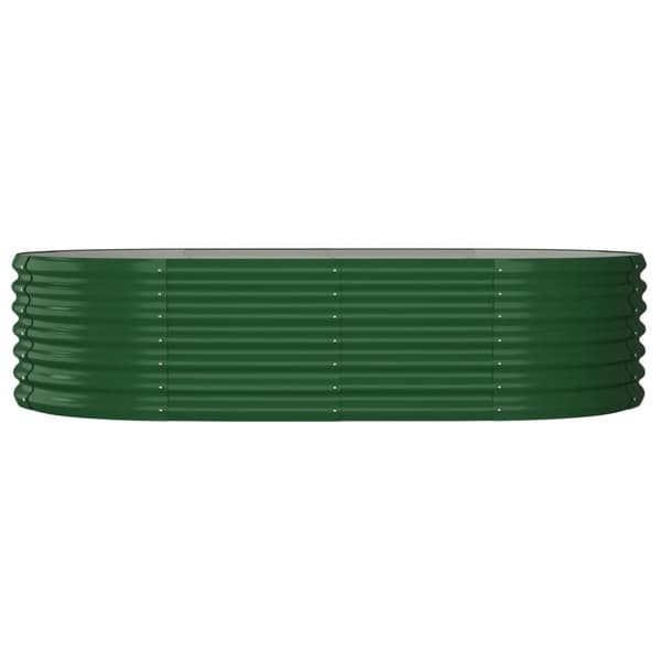 vidaXL Odlingslåda pulverlackerat stål 152x80x36 cm grön - Krukor & odlingslådor