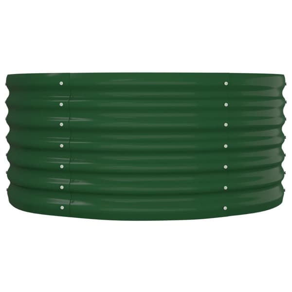 vidaXL Odlingslåda pulverlackerat stål 152x80x36 cm grön - Krukor & odlingslådor